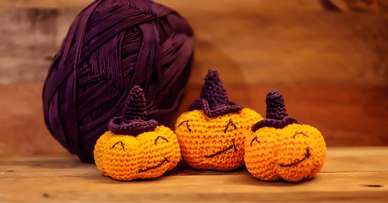 Abobora de crochê para o Halloween
