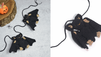 Morcego de crochê para o Halloween