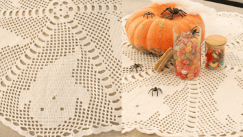 Centro de mesa para o halloween em crochê