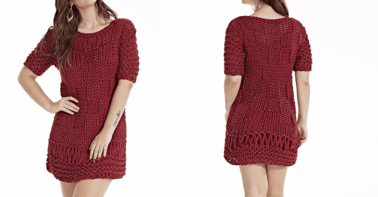 Faça o lindo vestido vermelho em tricô: Passo a passo com gráficos