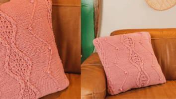 linda almofada em Zig Zag de tricô: Passo a passo com gráficos