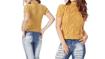 Arrase com a blusinha de manga curta de tricô: Passo a passo com gráficos