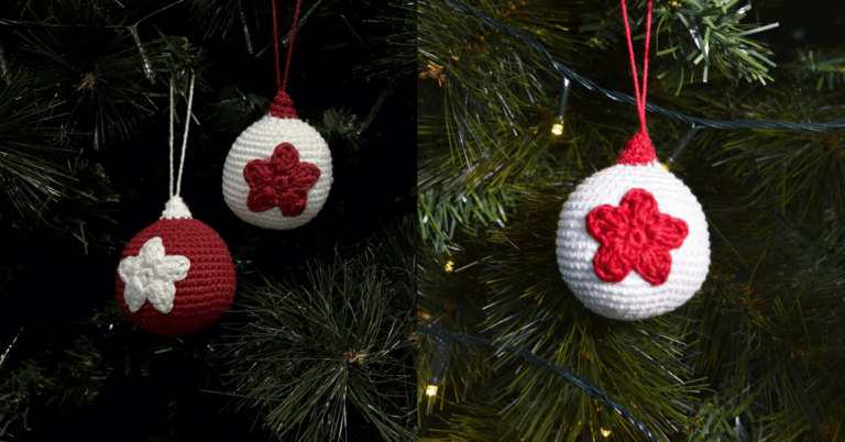 Enfeite de bola de natal em crochê para a arvore: Passo a passo com gráficos