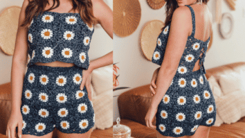 Lindo conjunto de margaridas de crochê: Passo a passo com gráficos