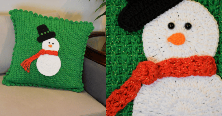 Almofadinha boneco de neve para o natal: Passo a passo com gráficos