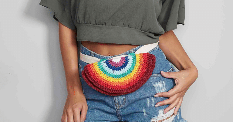 Faça a linda pochete de arco-íris em crochê: Passo a passo da receita