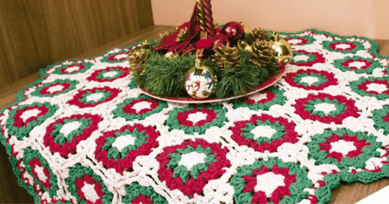 Faça o centro de mesa em crochê para o natal: Receita com gráficos