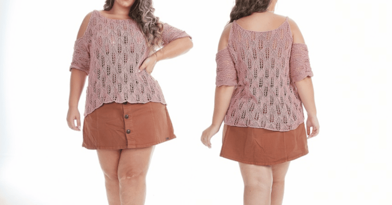 Arrase com a blusinha de tricô ombro aberto: Passo a passo com gráficos
