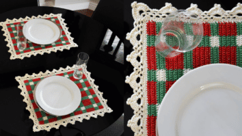 Faça o lindo jogo xadrez natalino em crochê: Receita com gráficos