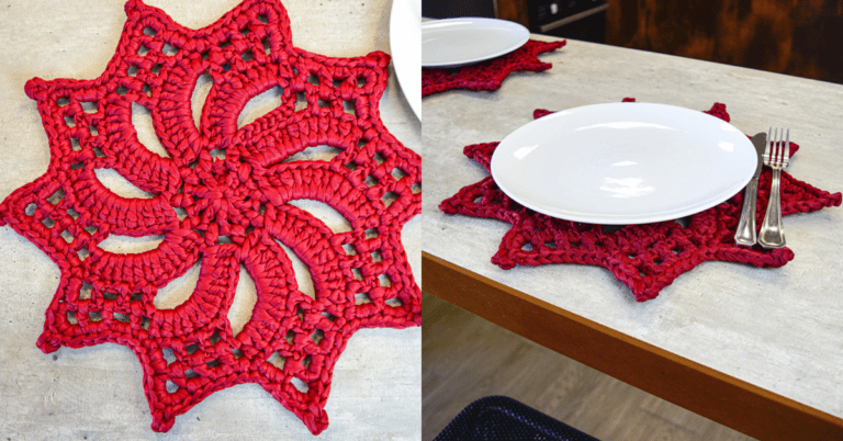 Sousplat vermelho em crochê: Passo a passo com gráficos