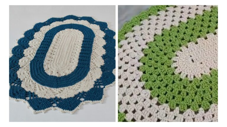 Aprenda como fazer tapete de crochê oval de barbante simples e fácil