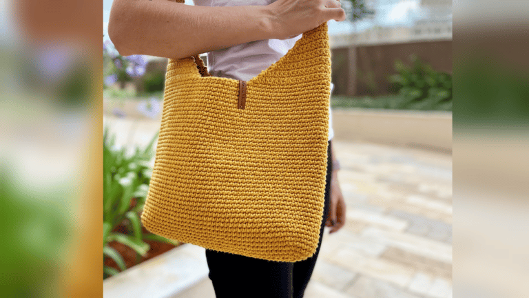 Bolsa de crochê simples e fácil de barbante: Receita e gráfico