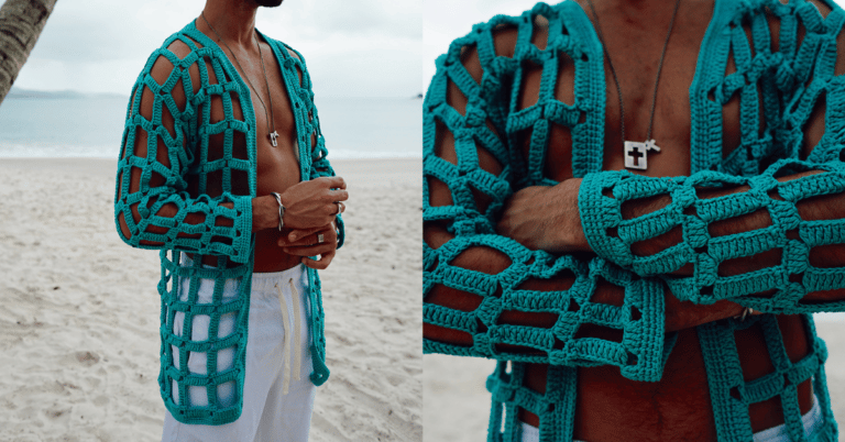 Cardigã de Crochê Masculino Super Fashion: Passo a passo da receita
