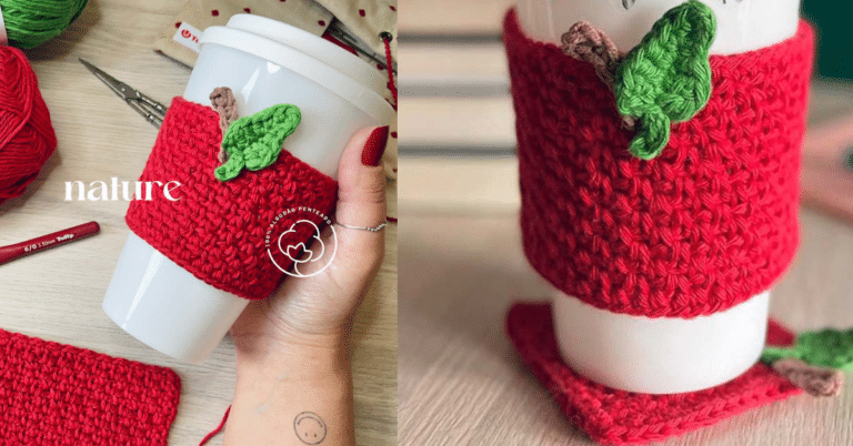 Faça o porta copos vermelho em crochê: Passo a passo da receita