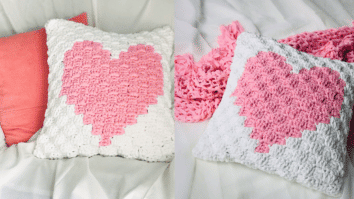 Faça a linda almofada de coração em crochê: Passo a passo com gráfico