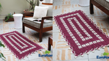 Faça o lindo tapete bordado em crochê: Passo a passo com gráficos