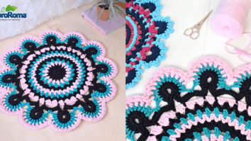 Faça o lindo tapetinho de crochê amour: Passo a passo com gráfico