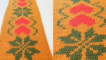 Faça o lindo trilho de mesa castanha em crochê: Passo a passo com gráficos