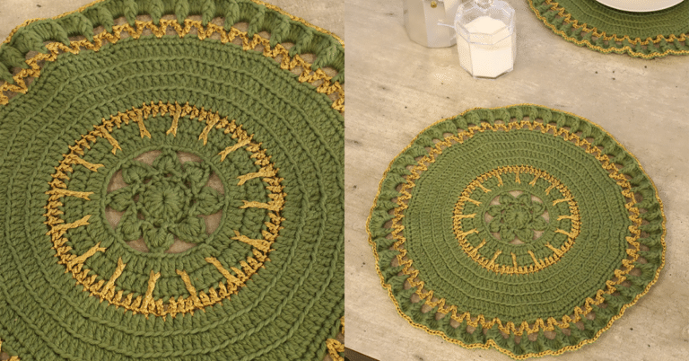 Sousplat Militar em Crochê: Passo a passo com gráficos