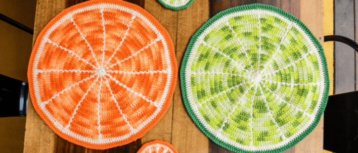 Faça o lindo sousplat citrus em crochê: Passo a passo com gráficos