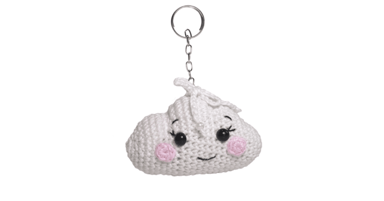 Faça o lindo chaveiro amigurumi de nuvem em crochê: Passo a passo da receita