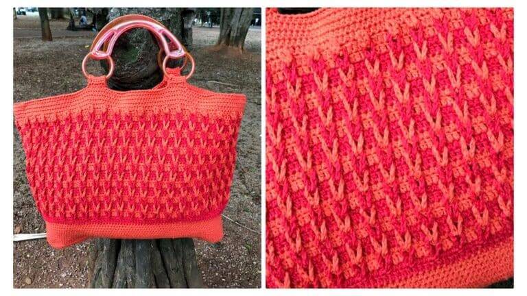 Bolsa de crochê simples com barbante bem fácil + tutorial do ponto entrelaçado