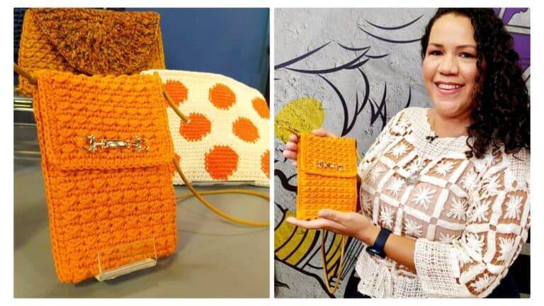 Faça Fácil a Bolsa porta- celular de crochê: Tutorial completo