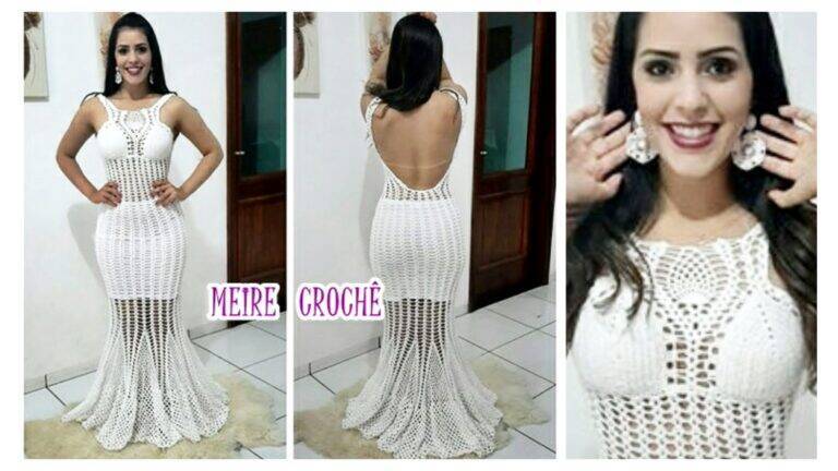 Vestido em Crochê para noivas: Passo a Passo com fotos