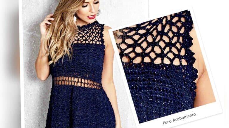 Lindo e Delicado Vestido em Crochê com Gráfico e Receita
