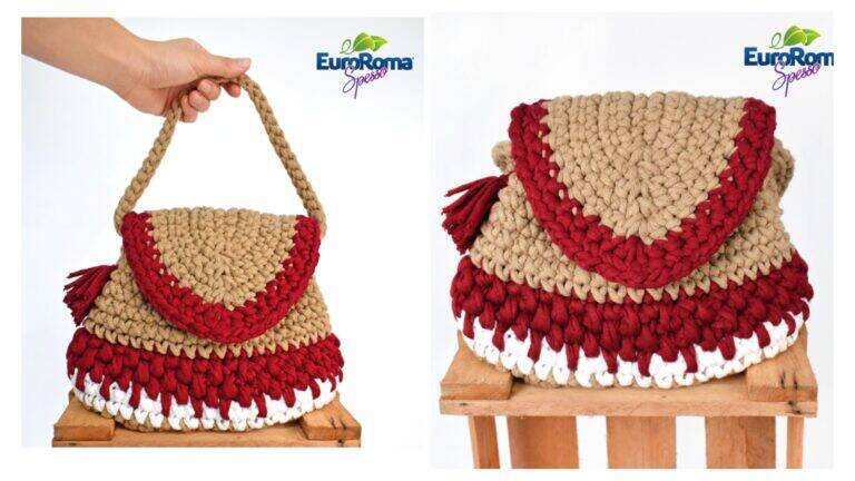 Maxi Bolsa de Crochê Com Fio De Malha Estilo: Receita e Gráfico