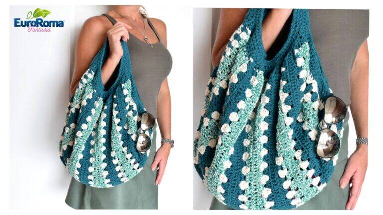 Linda Bolsa de Crochê com Barbante Fantasia: Tutorial