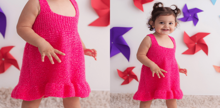 Receita de vestido de tricô infantil com gráfico