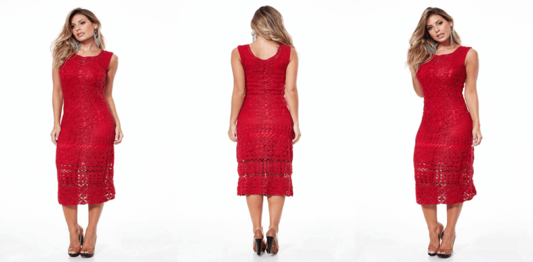 Lindo vestido de crochê midi: passo a passo