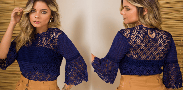 Faça a linda blusa de crochê Lari: receita e gráfico