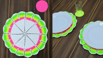 Sousplat Neon Verão em Crochê: Passo a passo com gráficos