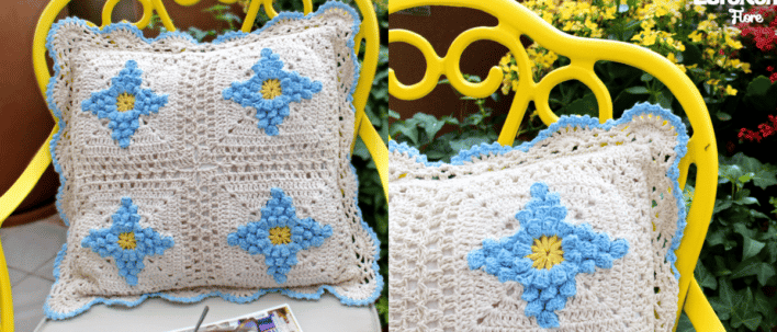 Almofada Rosa dos Ventos em Crochê: Passo a passo com gráficos