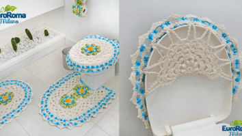 Jogo de Banheiro Esmeralda em Crochê: Receita e gráficos