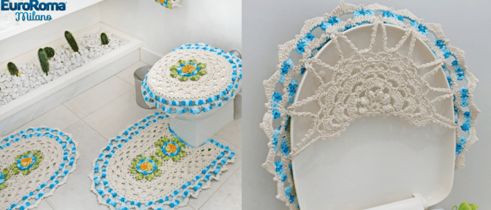 Jogo de Banheiro Esmeralda em Crochê: Receita e gráficos