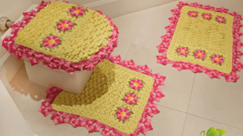 Jogo de Banheiro Pink em Crochê: Passo a passo com gráficos