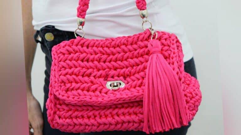 Bolsa de Crochê com Fio Náutico Rosinha- Gráfico e Receita