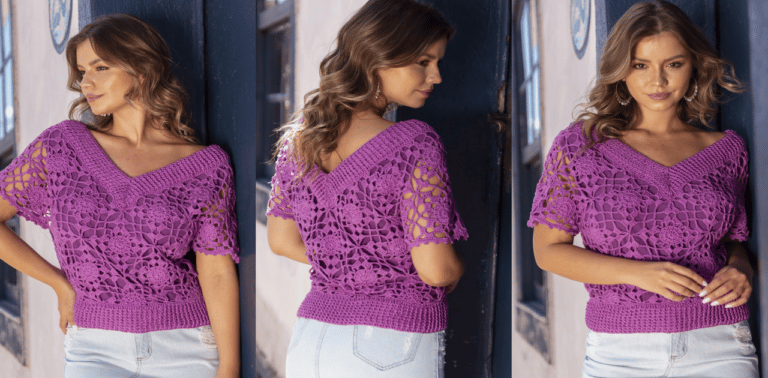 Blusa de crochê turmalina: passo a passo