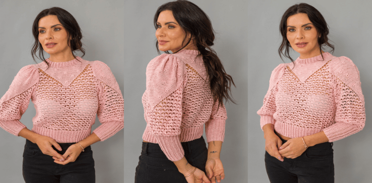Blusa de crochê delicada aprenda passo a passo
