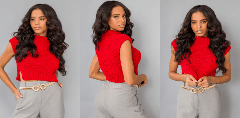 Faça esse cropped de tricô charme e arrase