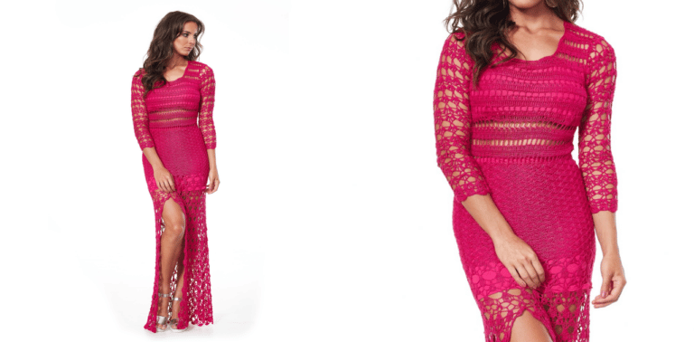 Vestido de crochê Pink: receita e gráfico