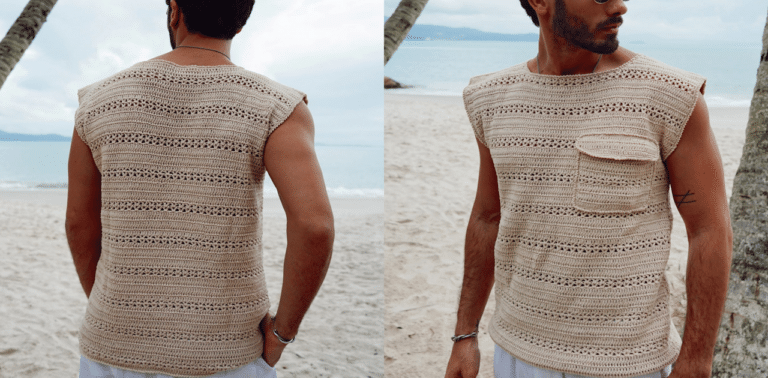 Faça a camisa masculina de crochê perfeita para o verão