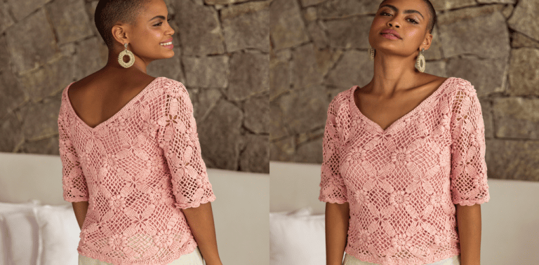 Blusa de crochê cupido: receita e gráfico