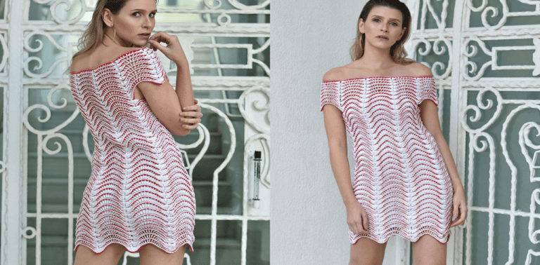 Vestido de crochê Malibu: Receita e gráfico