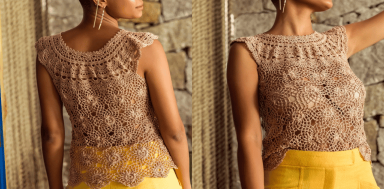 Belíssima blusa de crochê Júlia: passo a passo