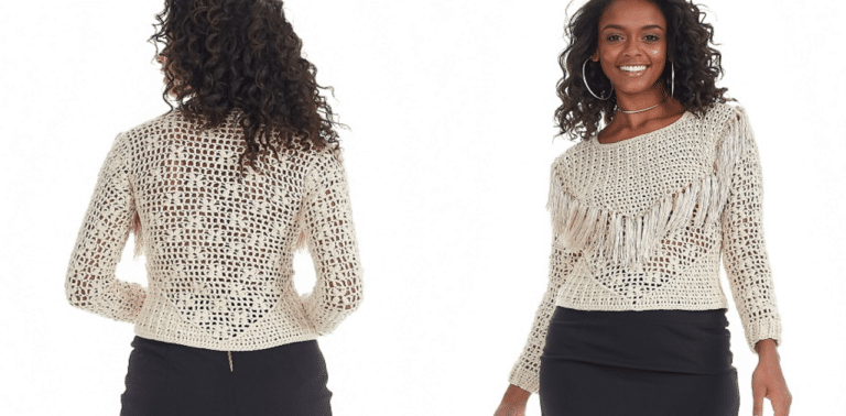 Belíssima blusa de crochê porcelana com receita e gráfico