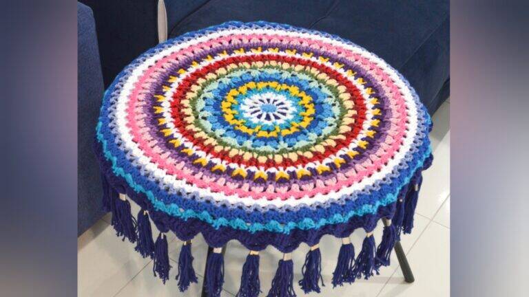 Toalha de Crochê Multicolorida: Receita e Gráfico